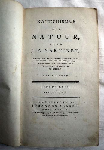 MARTINET / DE VRIES Catechism of Nature 4 Vol. Set c1788 Engravings Ra