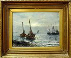 JOHN CHALMERS ca1880 Listed British Impressionist Maritime Oil