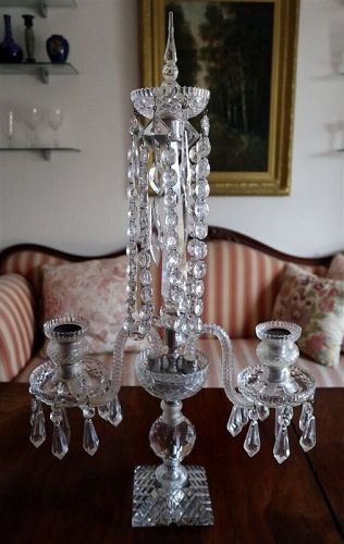 Stunning Art Deco C1920 Glass 25" Table Chandelier Intact and vgc.
