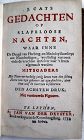 JAN VAN DER DESYATER c1732 First Edition Thoughts On Sleepless Nights