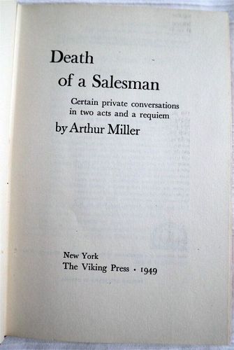 ARTHUR MILLER Death Of A Salesman 1st First Edition 1949 vgc