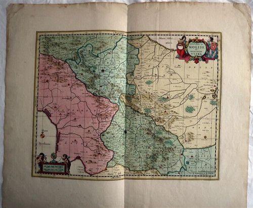 PIETER SCHENK / VALK / JANSSEN Hand Colored superb Map Central Italy c