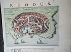 PIETER SCHENK / VALK / JANSSEN Hand Colored Map of Rhodes Greece ca170