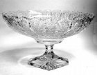 Bohemian Glass Exceptional 12" Diamond Footed Glass Centerpiece Bowl c