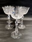 Exceptional LIBBEY c1930 Set 5 x Etched & Cut Champagne Coupe Unusual