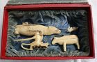 Museum Quality Antique Inuit Carvings Canada Polar Bear & Sledger c191