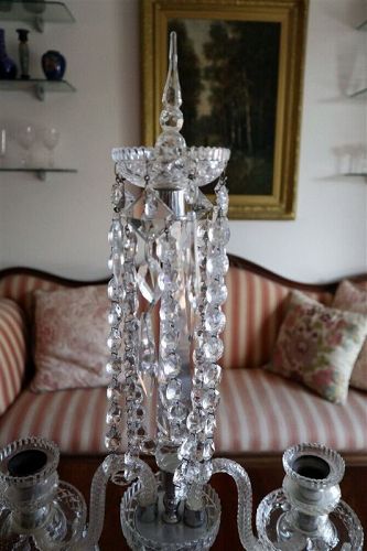 Stunning Art Deco C1920 Glass 25" Table Chandelier Intact and vgc
