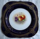 c1960 ROYAL WORCESTER Plate Signed by Edward Townsend Cobalt & Gilt