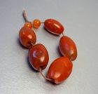 5 Authentic Pema Raka Carnelian Beads, 500-2000+ years old.