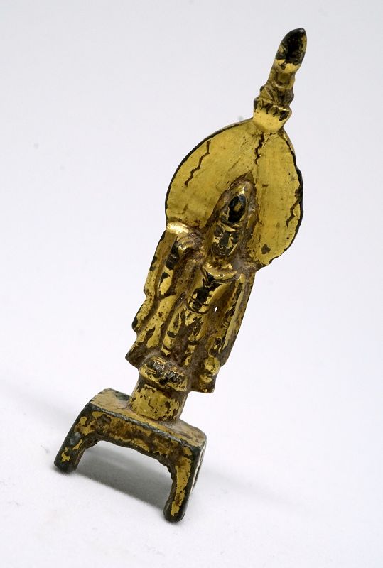 A Miniature Gilt-Bronze Figure of Avalokiteshvara (GuanYin), North Wei
