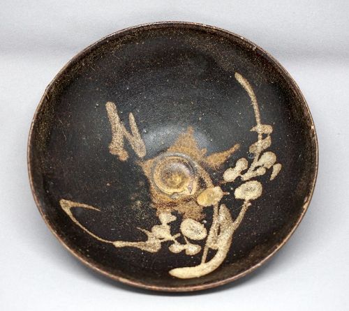 A Rare Southern Song Jizhouyao Tea Bowl with Plum Flowers
