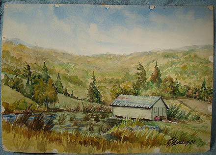 GEORGE CULLEY WATERCOLOUR PAINTING 1981 Canada
