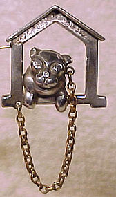 Vintage 1930s BONZO THE DOG IN DOGHOUSE SP PIN