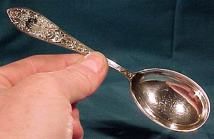 Birks TUDOR SCROLL STERLING HONEY SPOON & TONGS