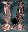 Pair Edwardian STERLING SILVER Posie VASES BIRMINGHAM 1902-1903