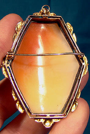 Large 10K CAMEO PIN PENDANT w/ HEXAGONAL SETTING 1910