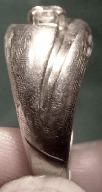 14K MAN's DIAMOND SOLITAIRE Whhite Gold Ring 1960s Size 6-1/2  6.5