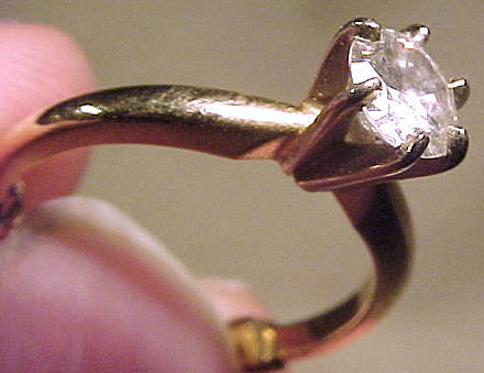 14K 45 Point DIAMOND SOLITAIRE 1960s Size 6