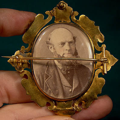 Large 10K ROTATING HAIR BROOCH with PHOTO 1860-70