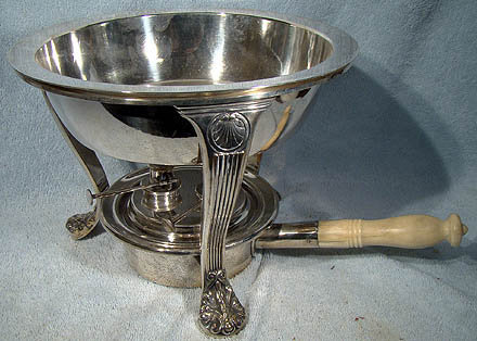 GORHAM Silver Plated OPEN CHAFING DISH on STAND c1900