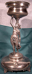 DRAPED NUDE FIGURAL SP EPERGNE STAND or BASE c1880s