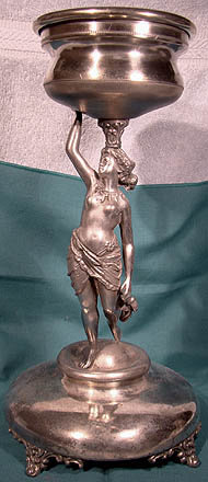 DRAPED NUDE FIGURAL SP EPERGNE STAND or BASE c1880s