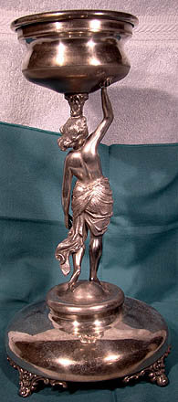 DRAPED NUDE FIGURAL SP EPERGNE STAND or BASE c1880s