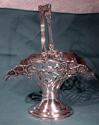 Gorham ART NOUVEAU STERLING SILVER SWING HANDLE BASKET 1900