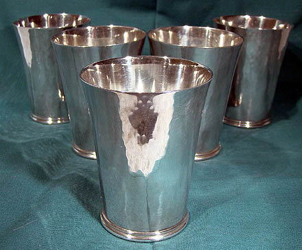 JACOB GRIMMINGER STERLING Silver JULEP CUPS Flat Goblets 1910