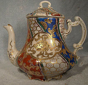 Fine Satsuma TEAPOT with ENAMEL and GOLD c1880