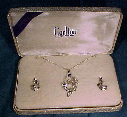 CARLTON STERLING FILIGREE RS NECKLACE &amp; EARRINGS BOX