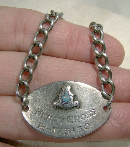 R.C.A.F. ROYAL CANADIAN AIR FORCE STERLING BRACELET 1940s