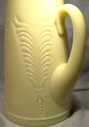 HEISEY EAPG WINGED SCROLL CUSTARD Glass 9-1/2&quot; Tall PITCHER 1900