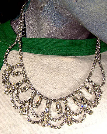 JAY KEL STERLING AND RHINESTONE COLLAR c1950s