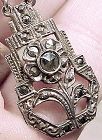 Early CORO ART DECO STERLING MARCASITE NECKLACE c1920s