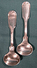 Pair ALBERT COLES COIN SILVER MASTER SALT SPOONS