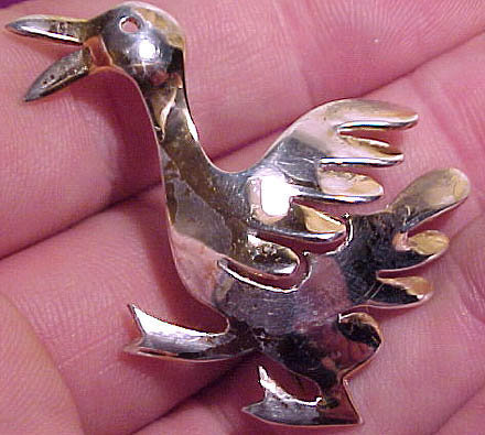 Set of 3 STERLING SILVER DUCKS SCATTER PINS 1930s-40s