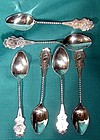 Set of 6 DUTCH SILVER ENGRAVED COFFEE SPOONS