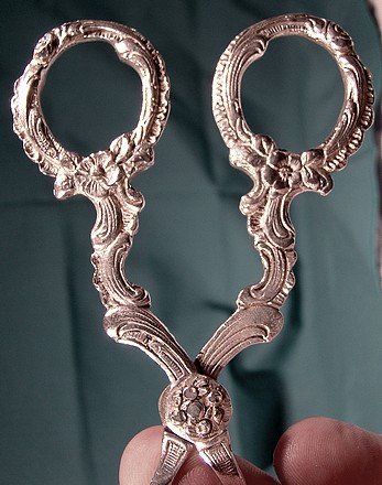 Ornate 800 SILVER Ornate PASTRY TONGS Roses