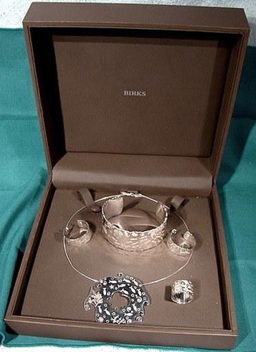 Birks ESTY ACQUATIKA Sterling Silver Set w/Box 4 Pc