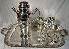 Silver plated GRAPE & VINE COCKTAIL 7 Pc. SET 1930s WITH TRAY