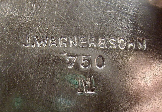 19thC 750 SILVER BARONIAL CRESTS Jug Pitcher J Wagner &amp; Sohn Germany