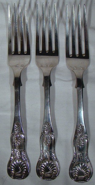 Scottish 19THC KING'S STERLING FLATWARE 1850s-80s