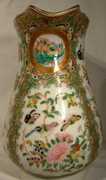 QING DYNASTY 19thC ROSE CANTON 9&quot; PITCHER