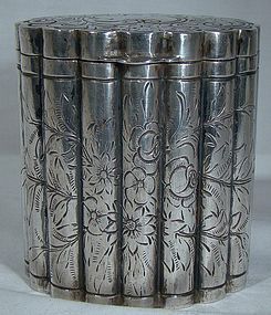800 SILVER Hand ENGRAVED CANISTER A Ronchi Milan 1930 1935