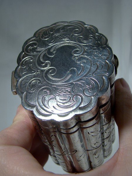 800 SILVER Hand ENGRAVED CANISTER A Ronchi Milan 1930 1935