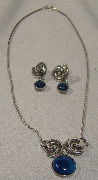 Modern Style STERLING NECKLACE &amp; EARRINGS Set - Cool