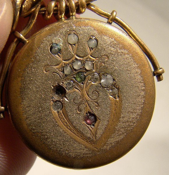 Victorian RGP Watch Chain Charm Bracelet w/ 6 Antique Charms 1900
