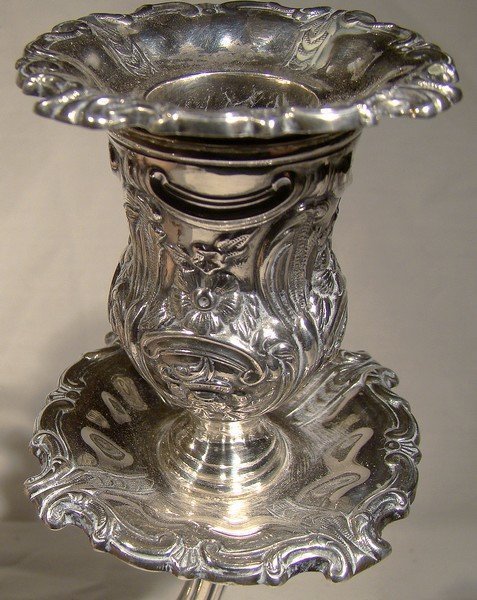 Pair MAPPIN &amp; WEBB STERLING SILVER Three LIGHT CANDLEABRA 1931