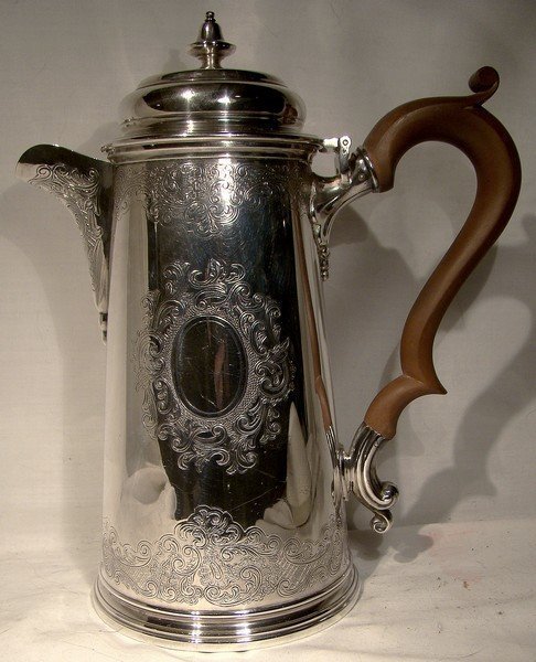 Fine Engraved ELLIS BARKER Silver Plated COFFEE POT 1920s